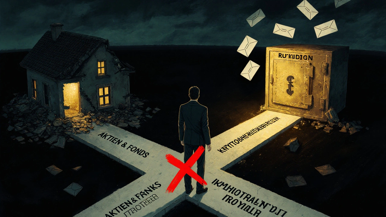 Mann an einer Kreuzung: Ein Weg zu Aktien ist gesperrt, der andere führt zu steuerlich nutzbaren Verlusten.